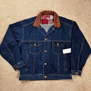 Vintage Marlboro Country Store Denim Trucker Jacket Men's Large Blue Jean NWT